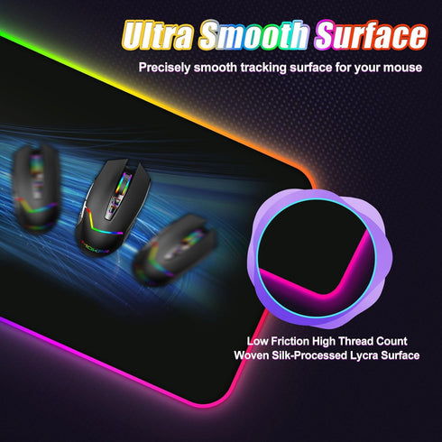 ToLuLu Wireless Charging RGB Gaming Mouse Pad, 15W LED Mouse Mat with 30W Charger, Large Mousepad with Wrist Support,