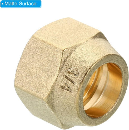 PATIKIL 3/4" Brass Flare Nut, 2 Pcs SAE 45 Degree Copper Flare Tube Fitting for Air Conditioner Water Gas Line