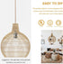 E26 E27 JACKYLED UL Boho Pendant Light Kit, Hemp Rope Light Fixture with Adjustable Hanging Light Cord & Light Socket