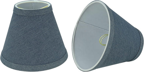 Aspen Creative 32108-2A, Hardback Empire Clip-On Chandelier Lamp Shade, Washing Blue, 3" Top x