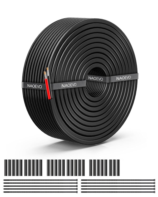 NAOEVO 18 Gauge Wire 2 Conductor Electrical Wire, 18 AWG Stranded PVC