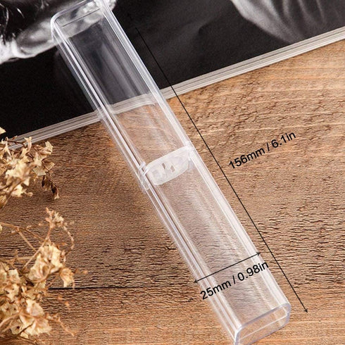 Lvcky 8Pcs Plastic Clear Ballpoint Pen Gift Box - Empty Bulk Case Collection Set for Business School