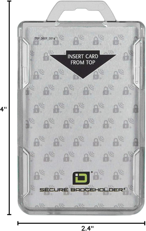ID Stronghold Duolite RFID Blocking Secure Badge Holder - 2 Card ID Holder, Heavy Duty Hard Plastic, Clear