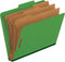 Pendaflex Classification Folders, Standard, Dark Green, 3 Dividers, Embedded Fasteners, 2/5 Cut Tab, Letter, 10/BX