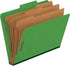 Pendaflex Classification Folders, Standard, Dark Green, 3 Dividers, Embedded Fasteners, 2/5 Cut Tab, Letter, 10/BX