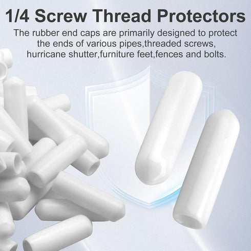 200 1/4" (6mm),Flexible pcs Furniture End Caps Screw Thread Protectors,Hurricane Anchors Protective Covers Ends