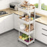Sywhitta 4-Tier Plastic Rolling Utility Cart - Multi-Functional Storage Trolley with Handle for Office, Living Room,