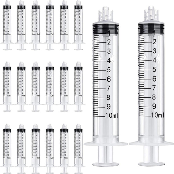 TecUnite 20 Pack Syringe Without Needle, Plastic Curved Syringes for Epoxy Resin and Craft