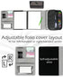 Folio Cover Compatible with Rocketbook Spiral Notebook, Large Capacity Removable Zipper Storage Pouch, Gray, Letter Size