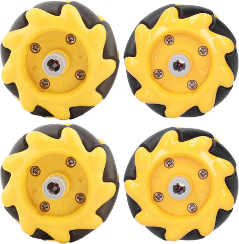 Generic 48mm Wheel Robot Mecanum Wheel Smart Robot Car Parts Accessories Directional DIY Toy Components (Two Pairs)