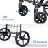97LB Foldable Shopping Utility Cart Compact Portable Grocery Cart w Whees Double Baskets, Wagons Carts Foldablefor