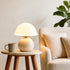 Cozy Dimmable Mushroom Table Lamp for Bedroom, Bedside Lamp with Glass Shade, Stepless Nightstand Lamp for Relaxing