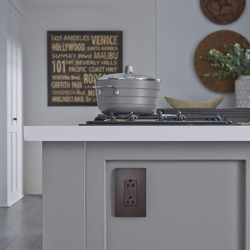 Legrand radiant RWP26DBCC6 Screwless Wall Plates, 1 Gang, One Decorator Rocker GFCI Cover, Dark Bronze (1 Count) by Pass & Seymour