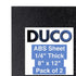 Duco ABS Plastic Sheets 1/4 Inch Thick - 8" x 12" Pack of 2 Rigid Textured Plastic Sheets for DIY Use - Black