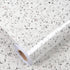Gray White Terrazzo Contact Paper, 88" X 16" Peel and Stick Adhesive Wallpaper for Kitchen Countertop, Cabinet, Dresser