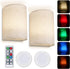 Sunydog 2 PCS RGBW Retro Wall Lamp Fabric Shade Wall Sconce Dimmable Wall