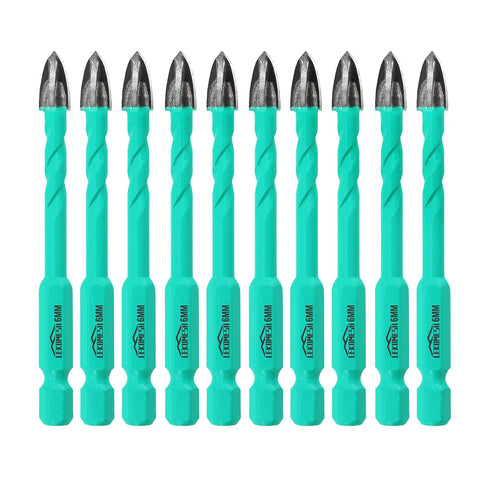 Masonry Concrete Drill Bits, 10pcs 1/4 Inch (6mm) Carbide Drill Bits for Wood, Plastic, Masonry, Ceramic Tile, Concrete