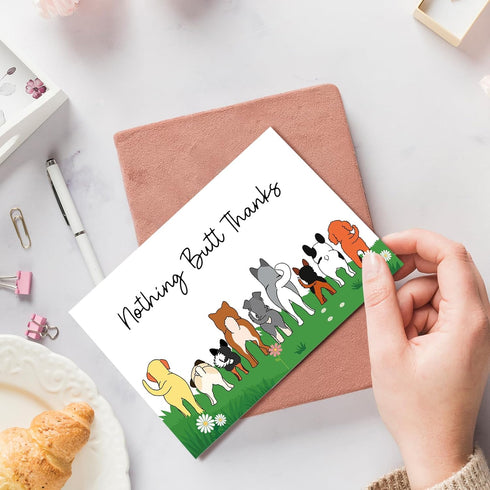 Oamiolek Funny Dog Thank You Card for Dog Owner, Cute Dog Appreciation Card for Him Her, Humor Dog Thanks Card