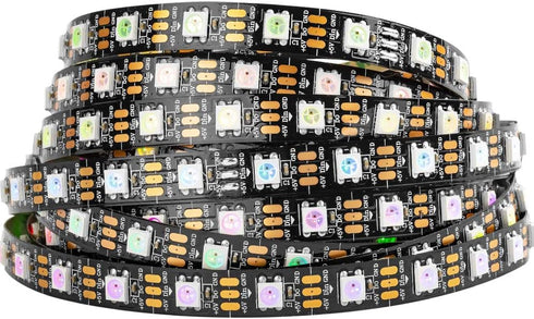 BTF-LIGHTING WS2812B IC RGB LED Strip,UL Listed,Pure Gold Wires,DC5V 16.4FT 300LED 5050SMD,Individually