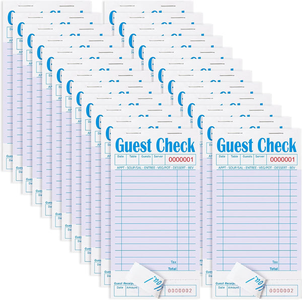 ZPARIK 24 Pack Purple Guest Checks Books for Servers Server Note Pads,