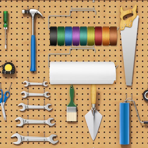 2 Pack Blulu peg Board Paper Towel Holder Stainless Steel Craft Hooks Pegboard Accessories for Tool Shed, Garage