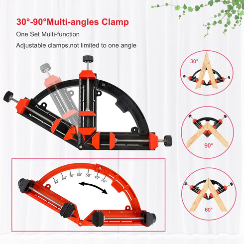 Adjustable Corner Clamp for Woodworking, Multi Angle Right Angle Clamps Set for Cabinets, Framing, and Bookshelves