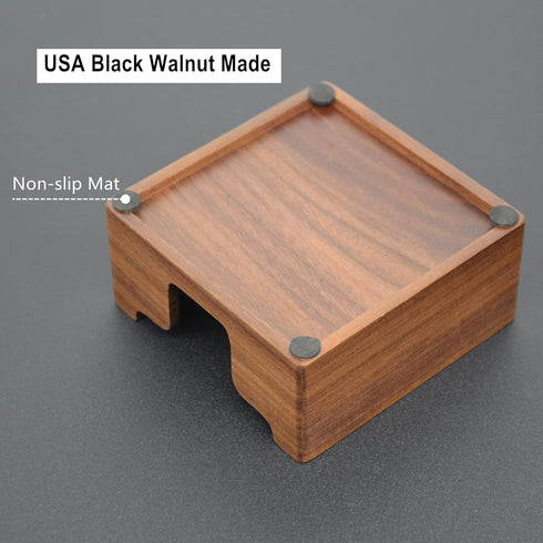 Bamber Cute Sticky Note Holder for Desk, Walnut Wood Notepad Organizer, Pack of 2
