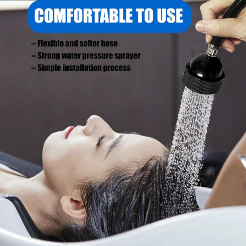 MOYAWERN 3 1/4" Pcs Shampoo Bowl Hose and Sprayer, Salon Hand Held Shower Heads and Rubber Hose Attachment for Shampoo