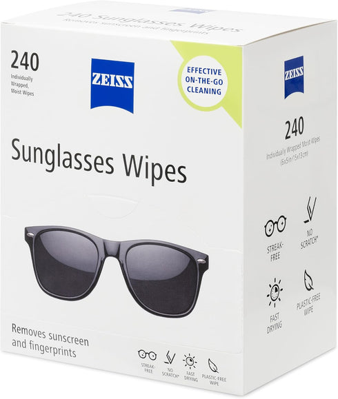 240 Count ZEISS Pre Moistened Sunglasses Cleaning Wipes