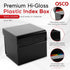 Osco 100 5" 3", 127 76 mm Black Hi-Gloss Plastic Index Box, Small, A to Z Divider Tabs, Lined Note Cards, x Ruled