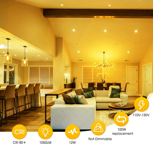 PAR30 Yellow LED Bug Light Bulb, 100W Equivalent, 12W E26 Base Flood Light, Non-Dimmable, 2 Pack