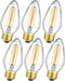 Leools E26 Vintage Edison Bulbs 8W Dimmable LED, Soft White 3000K, 800lm, 6 Pack