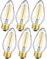 Leools E26 Vintage Edison Bulbs 8W Dimmable LED, Soft White 3000K, 800lm, 6 Pack