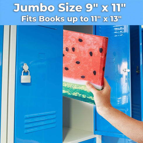 Jumbo Stretchable Book Cover Food Design 3 Pack for Hardcover Textbooks, Washable and Reusable