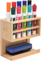 Excello Global Products Bamboo Dry Erase Marker Holder, Magnetic Mount, Holds 10 Markers and an Eraser