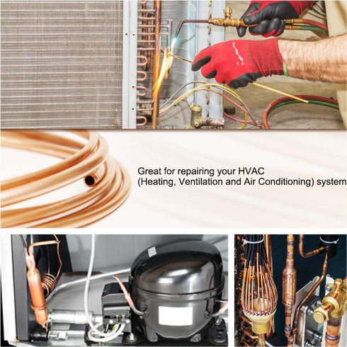 2M Soft Copper Tube Pipe Roll, OD 4mm x ID 3mm for Refrigeration Plumbing