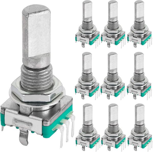 10 Pcs EC11 Rotary Encoder Dode Switch Audio Digital Potentiometer with Switch, 20MM