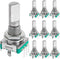 10 Pcs EC11 Rotary Encoder Dode Switch Audio Digital Potentiometer with Switch, 20MM
