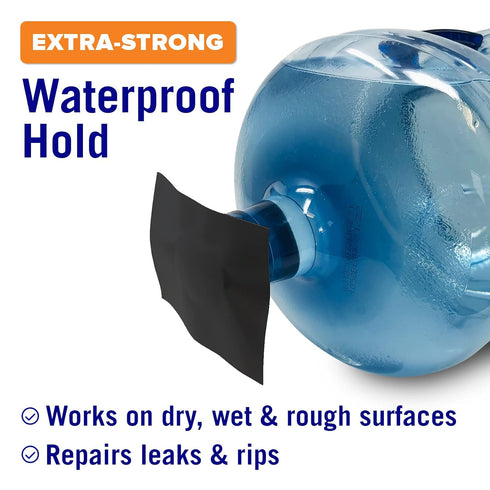 Black Waterproof Tape for Leaks, Heavy Duty Water Proof Tape, 15 Feet x 4 Inches, Marine Grade
