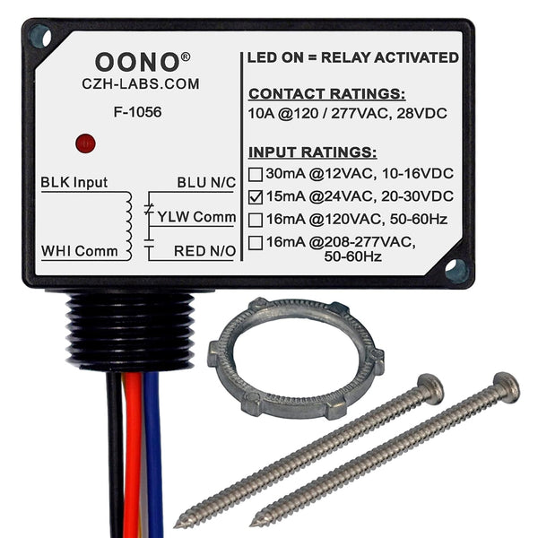SPDT 10Amp Power Relay Module, Pre-Wired Plastic Enclosure (AC/DC 24V)