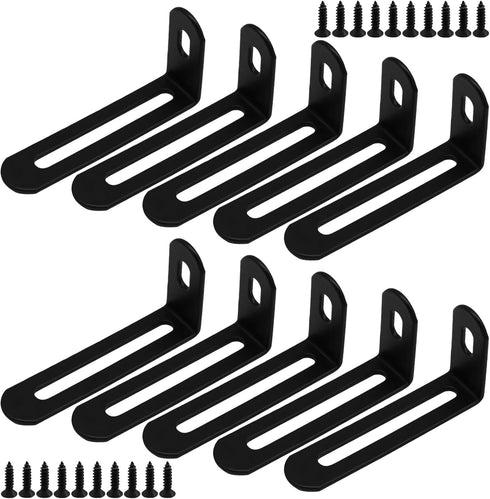 verkelly 10 Pcs Adjustable L Shape Corner Brackets, 0.94"x2.85"x0.59" Metal Right Angle Braces