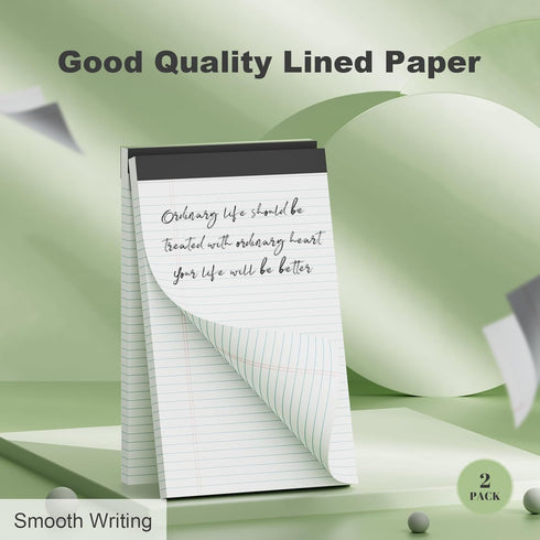 Legal Pads 8.5 x 11 inch Notepad, 2 Pack White Note Pads, 30 Sheets Per Writing Pad, College Ruled for School, Home,