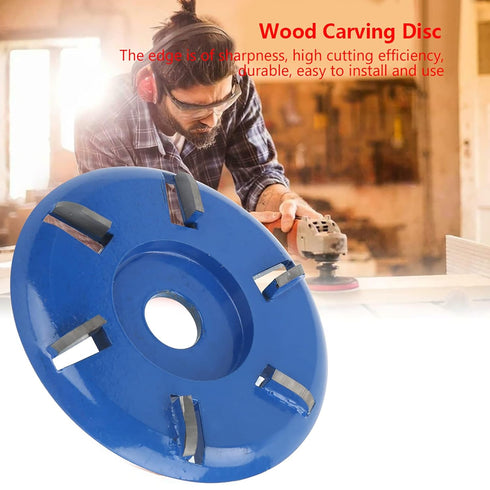 Wood Carving Disc, Steel 6-Teeth Shaping Disc, Woodworking Milling Cutter for Angle Grinder Accessories