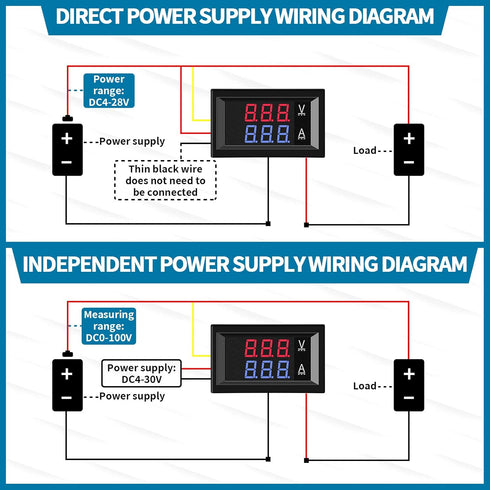 10 Pcs 0.28 Digital Voltmeter Ammeter, 100V 10A Volt Amp Meter with Dual LED Multimeter Display Panel
