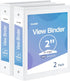 SUNEE 2 Pack 3 Ring Binder, 2 Inch Clear View, PVC-Free, Fits 8.5x11 Inches for School or Office Supplies