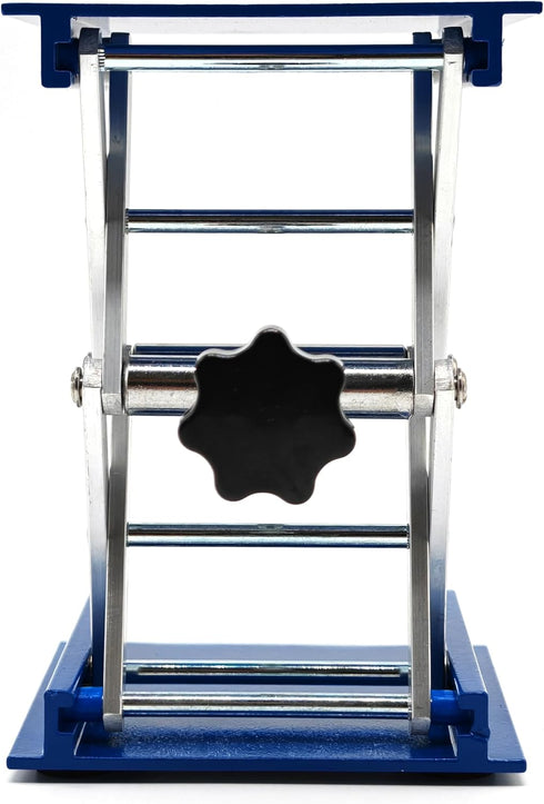 Lab Jack Stand Platform, Mini Scissor Lift 4" x 4", Aluminum Blue, Max. Support 5KG, 145mm Height