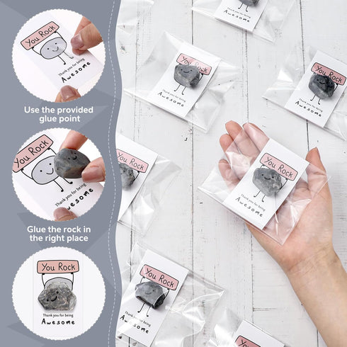 50 Sets Huwena Inspirational You Rock Employee Appreciation Gifts Smile Resin Stone with Thank You for Being Awesome