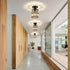 Ruibutrade 1-Light Black Hallway Light Fixtures, Modern Semi Flush Mount Ceiling Light, Crystal Chandelier for Bedroom