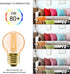 LVWIT G14 LED Filament Globe Bulb 5.5W (40W Equivalent), Dimmable 2500K Warm White E26 Screw Base, Decorative Edison