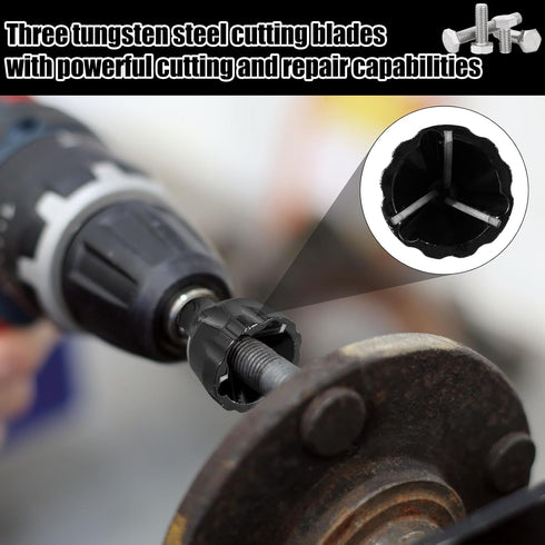 2Pcs Deburring External Chamfer Tool, Tungsten Steel Hex Shank Burr Remover for Metal